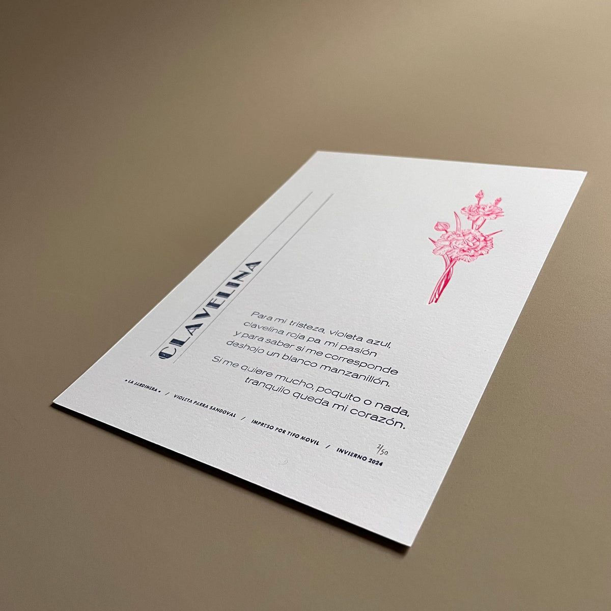 TIPO MOVIL - LAMINA LA JARDINERA - CLAVELINA | DISEÑO