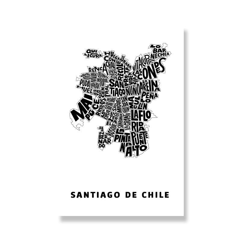 POSTAL SANTIAGO COMUNAS TIPOGRAFICO