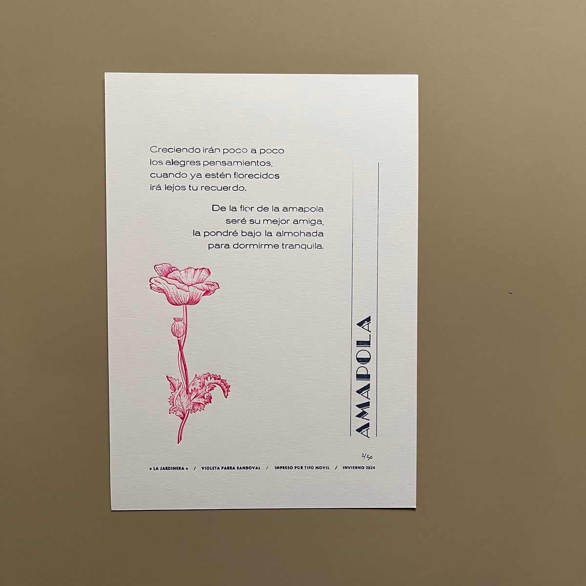 TIPO MOVIL - LAMINA LA JARDINERA - AMAPOLA | DISEÑO