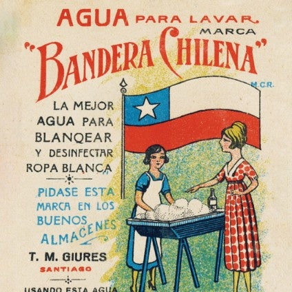 LA TIENDA NACIONAL - POSTAL AGUA PARA LAVAR BANDERA CHILENA NOSTALGIA NACIONAL | DISEÑO
