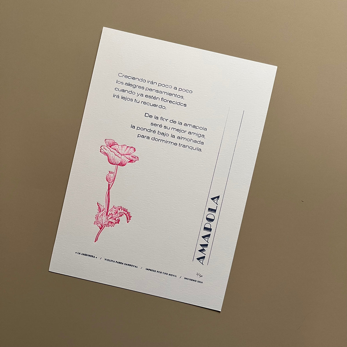 TIPO MOVIL - LAMINA LA JARDINERA - AMAPOLA | DISEÑO
