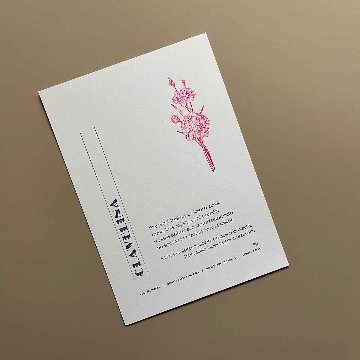 TIPO MOVIL - LAMINA LA JARDINERA - CLAVELINA | DISEÑO