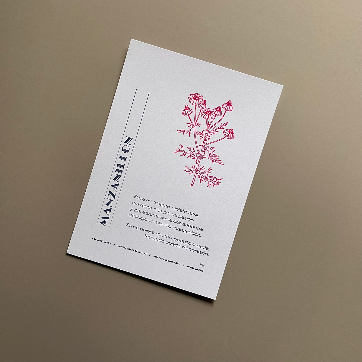 TIPO MOVIL - LAMINA LA JARDINERA - MANZANILLON | DISEÑO