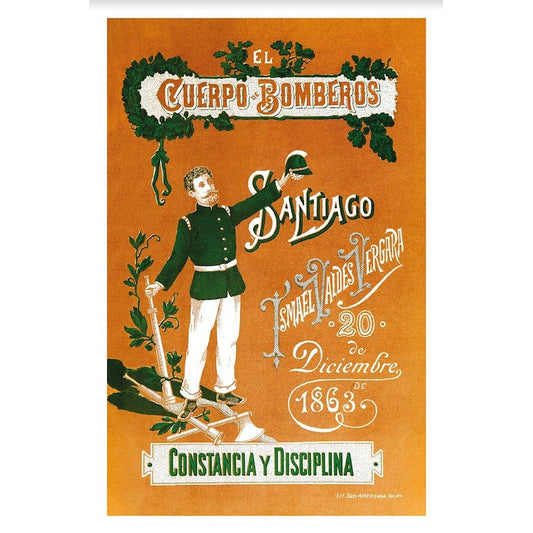 POSTAL NOSTALGIA NACIONAL AFICHE CUERPO DE BOMBEROS