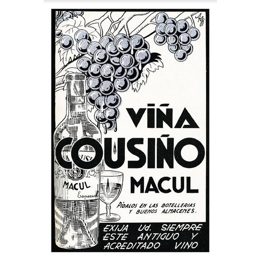 POSTAL NOSTALGIA NACIONAL AVISO VIÑA COUSIÑO MACUL