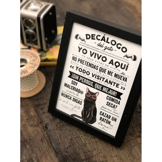 CUADRO DECALOGO DEL GATO GRANDE (33X43)