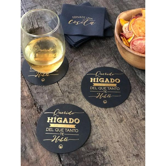SET POSAVASOS CARTON HIGADO