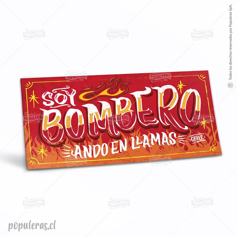 CARTEL CHICO SOY BOMBERO (35 x 18)