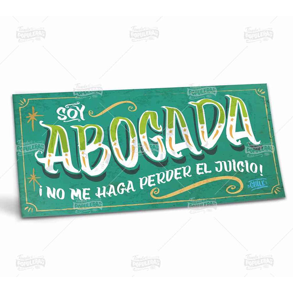 CARTEL SOY ABOGADA (35x18)