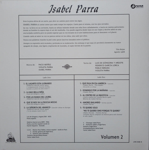 ISABEL PARRA - VOLUMEN 2 | VINILO