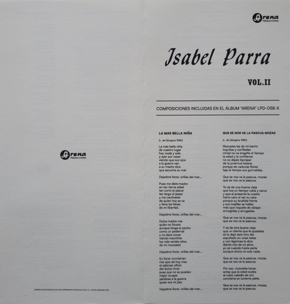 ISABEL PARRA - VOLUMEN 2 | VINILO